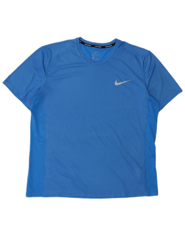 Nike Mens Dri Fit T-Shirt Top XL Blue Polyester