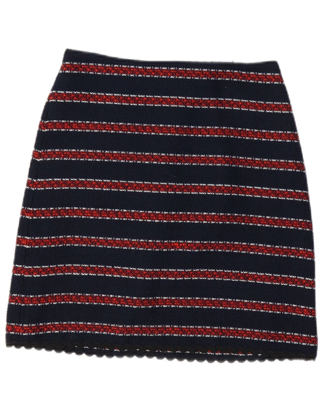 WAREHOUSE Womens Mini Skirt UK 8 Small W26  Navy Blue Striped Polyester