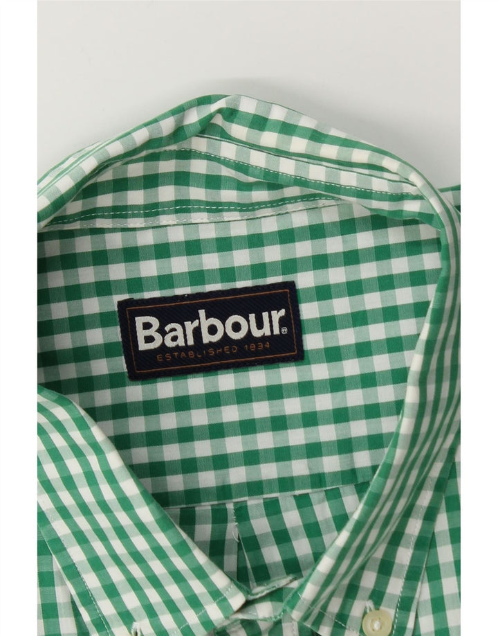 Barbour Mens Shirt Large Green Gingham