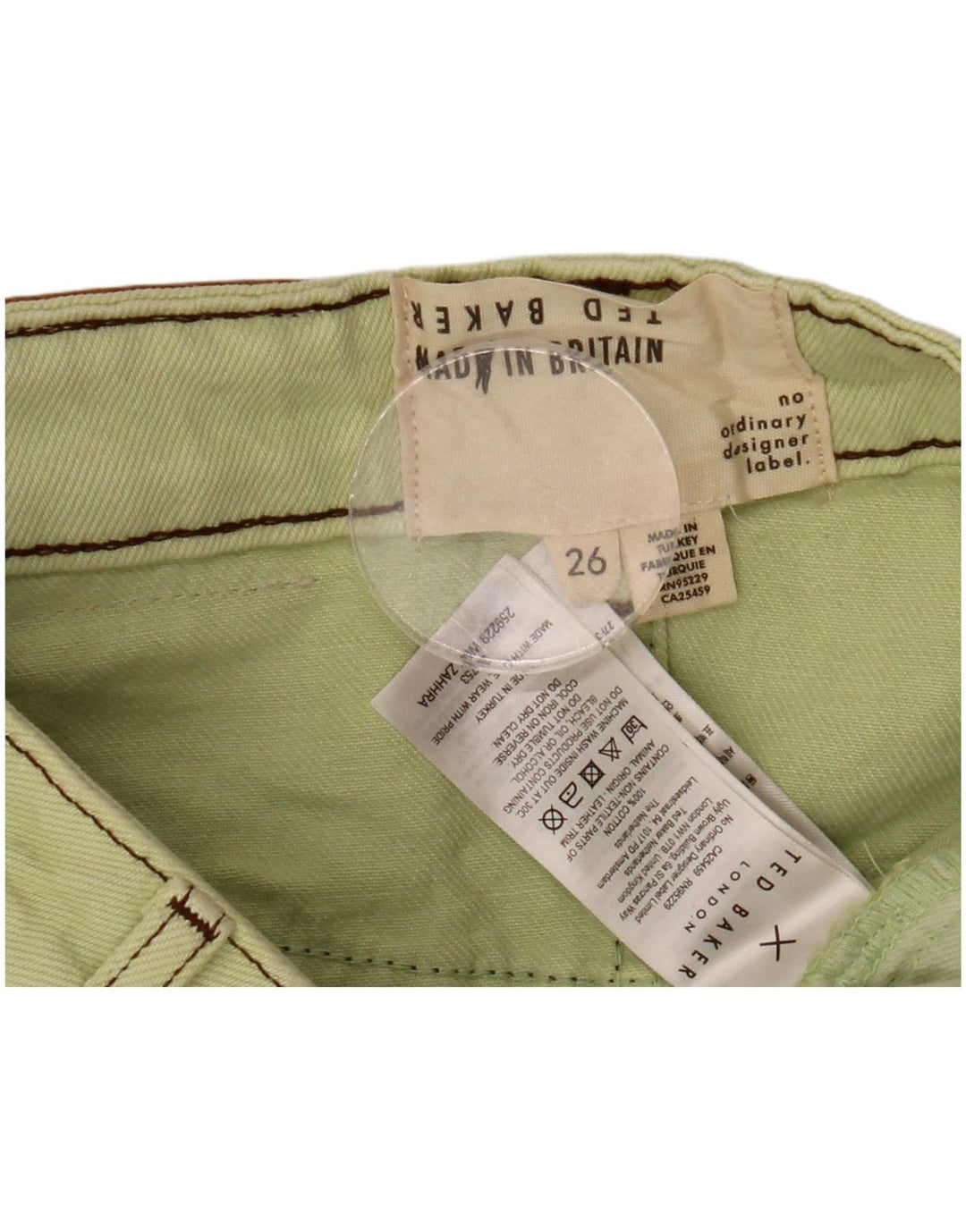 TED BAKER Womens Slim Jeans W26 L29 Green Cotton