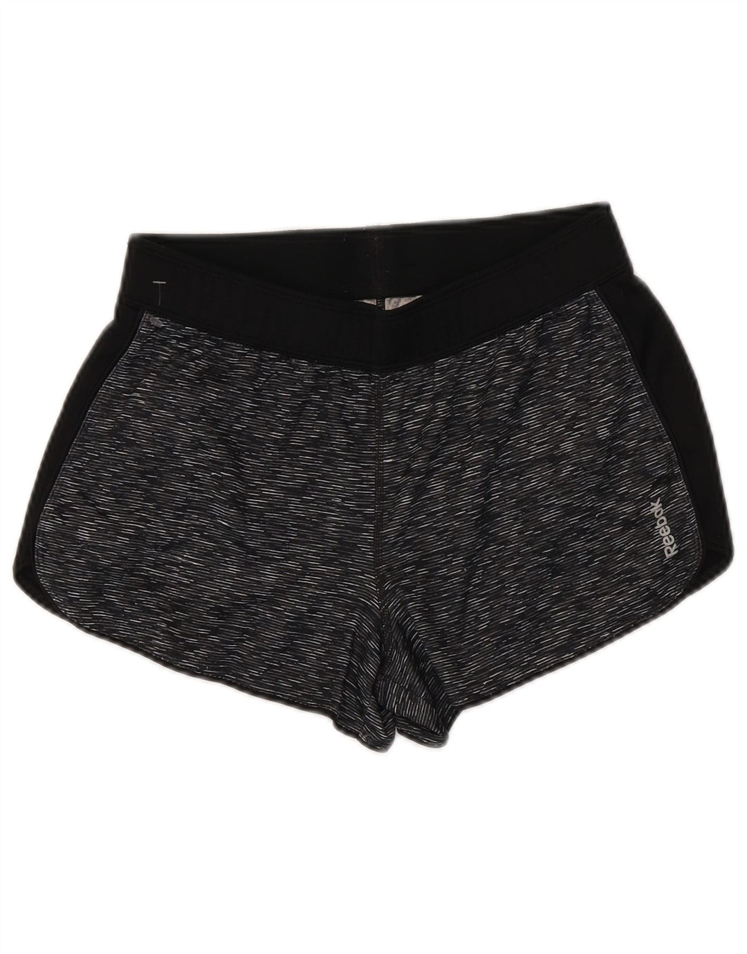 REEBOK Womens Sport Shorts UK 10 Small Grey Flecked Polyester