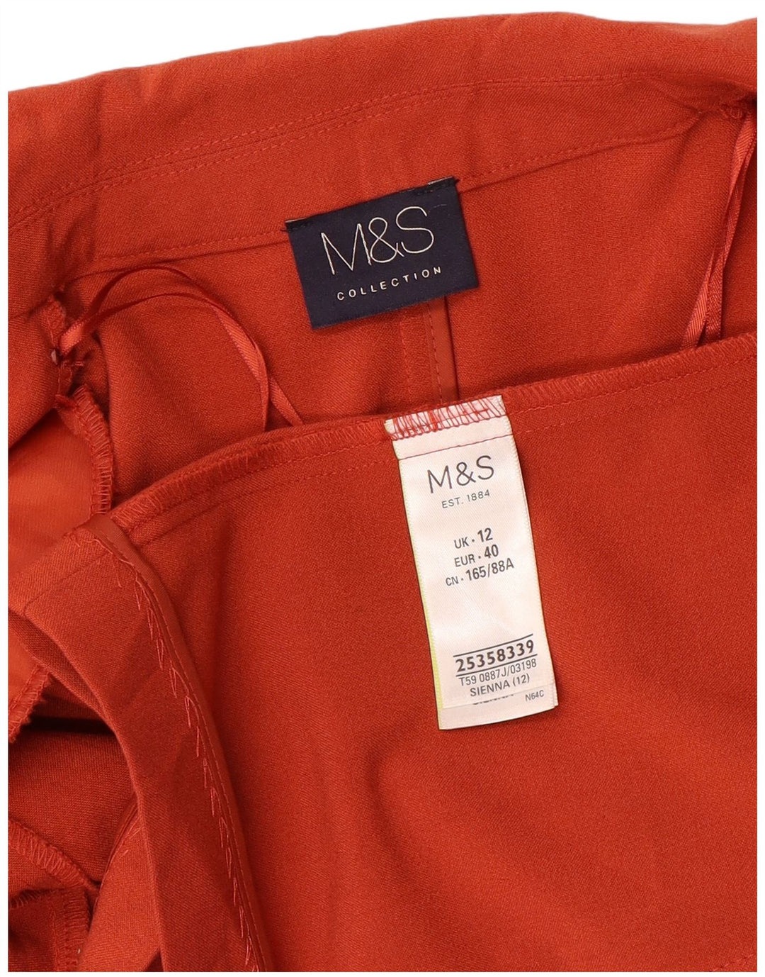 Marks & Spencer Womens Open 3/4 Sleeve Blazer Jacket UK 12 Medium Orange
