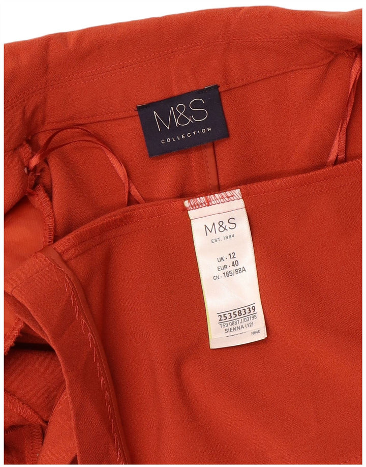 Marks & Spencer Womens Open 3/4 Sleeve Blazer Jacket UK 12 Medium Orange