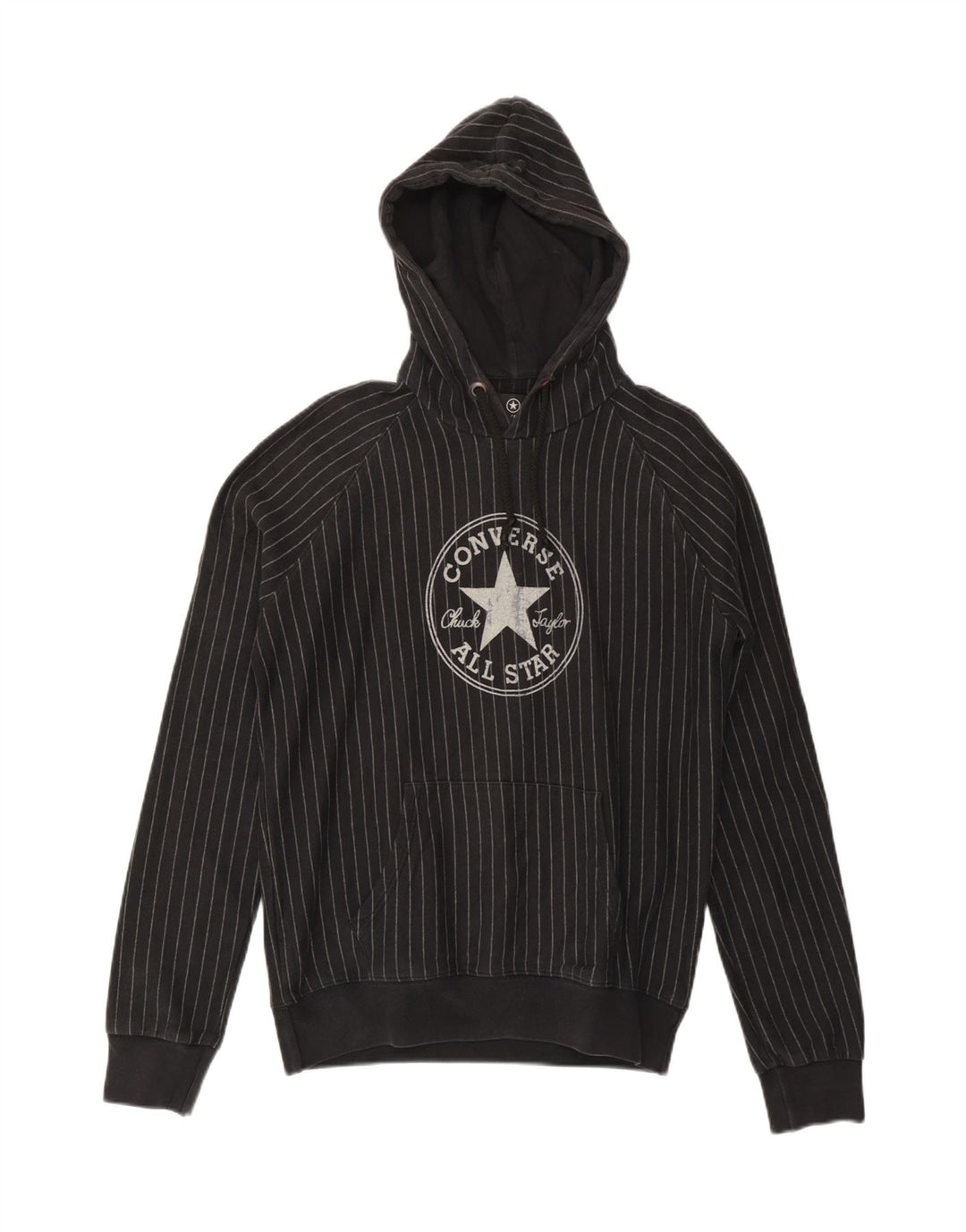 CONVERSE Mens Chuck Taylor Graphic Hoodie Jumper Medium Black Striped