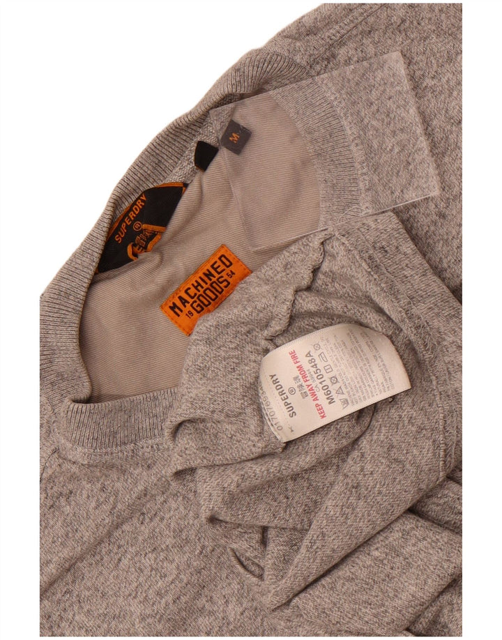 Superdry Mens Top Long Sleeve Medium Grey Flecked Cotton