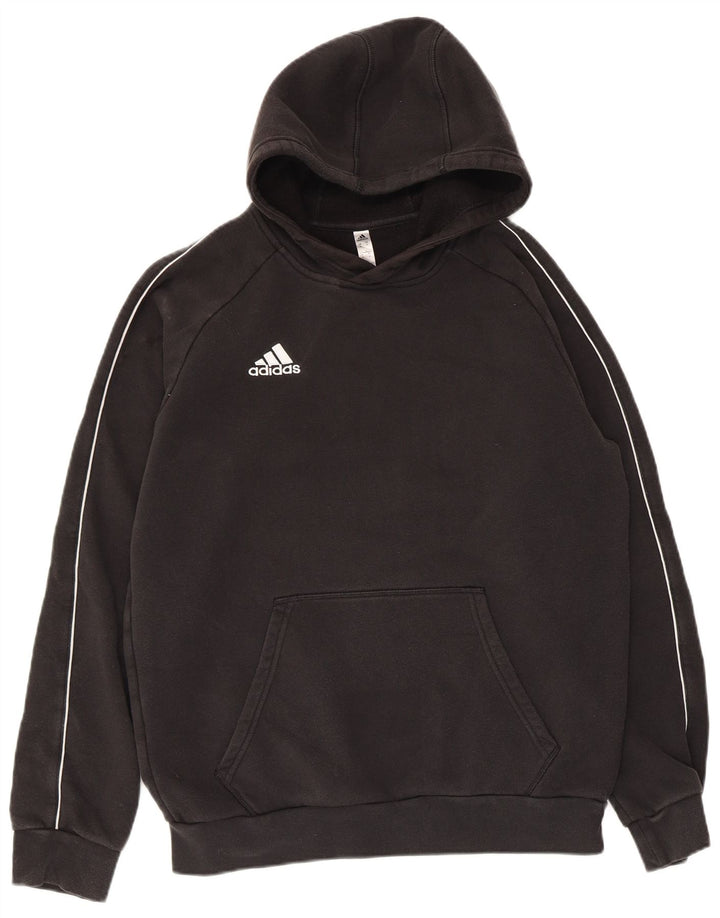 Adidas Mens Hoodie Jumper Medium Black Cotton