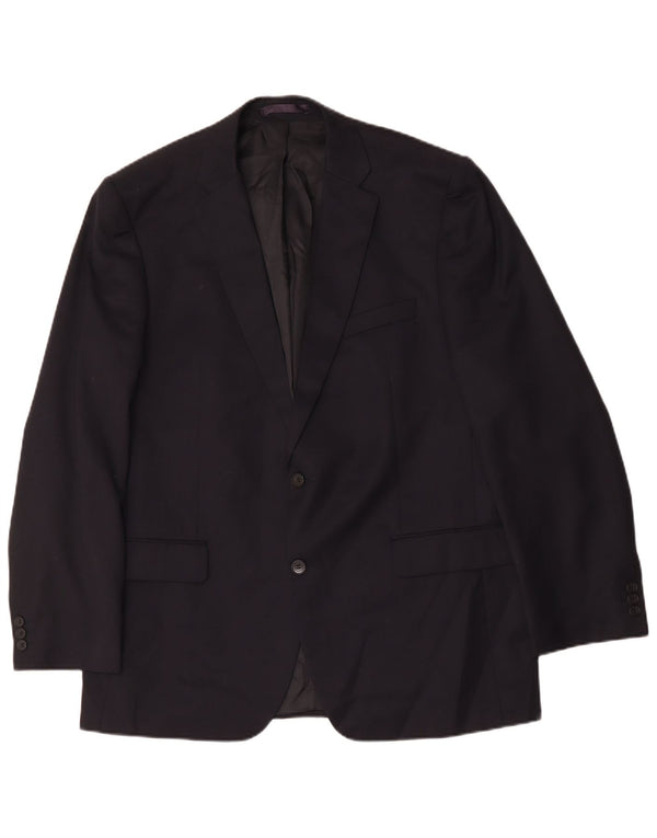 Marks & Spencer Mens Long 2 Button Blazer Jacket UK 44 XL Navy Blue