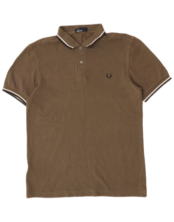 Fred Perry Mens Polo Shirt Medium Khaki Cotton