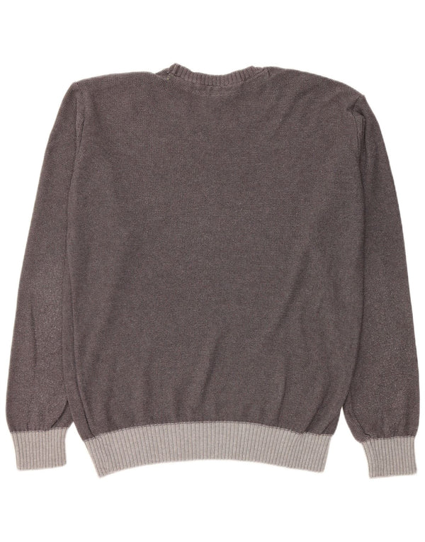 CHIEMSEE Mens Crew Neck Jumper Sweater Medium Grey Colourblock Cotton