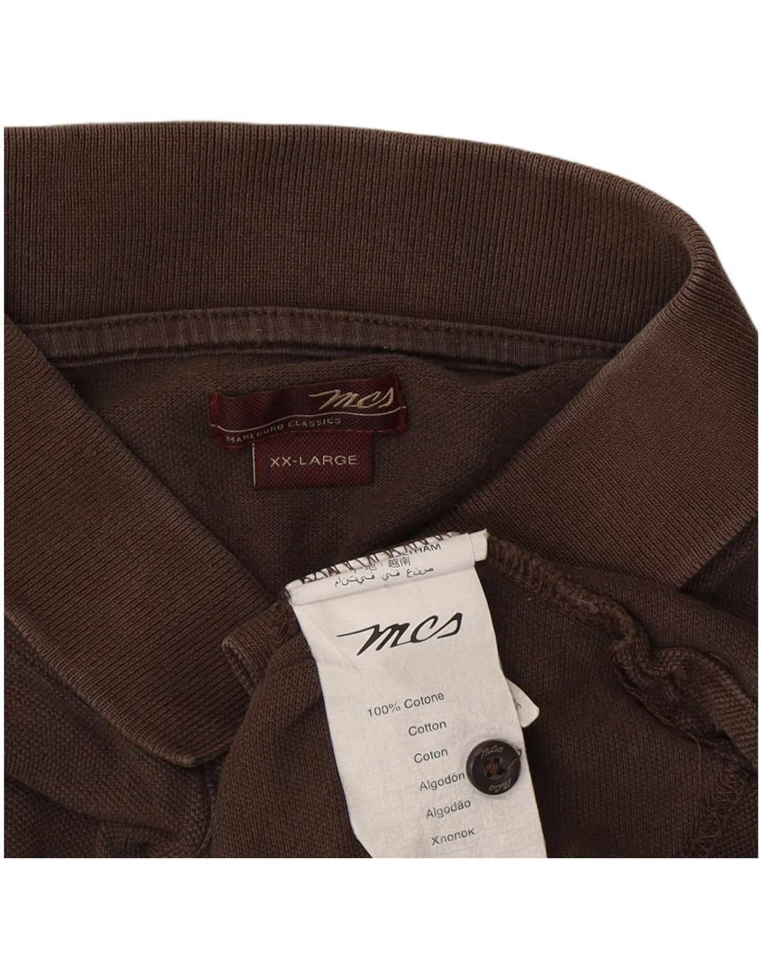 Marlboro Classics Mens Polo Shirt 2XL Brown Cotton