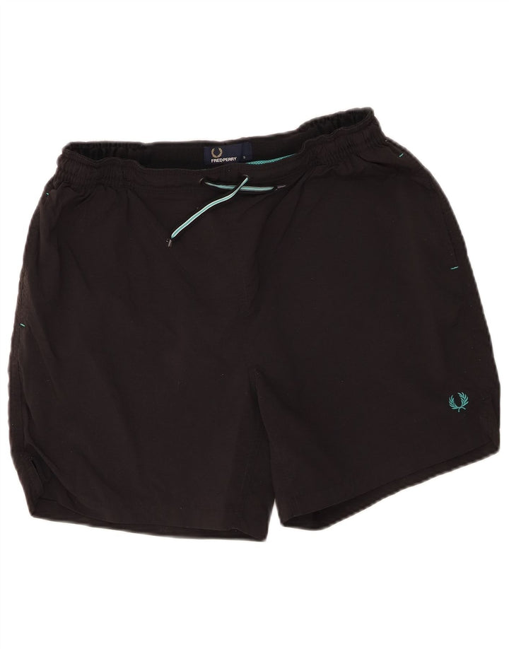 Fred Perry Mens Swimming Shorts Small Black Polyamide