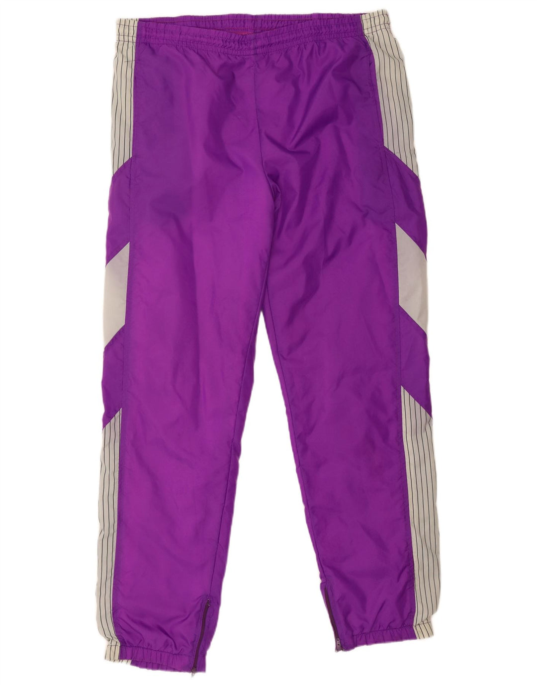 Vintage Womens Full Tracksuit EU 42 Large  Purple Striped Polyamide