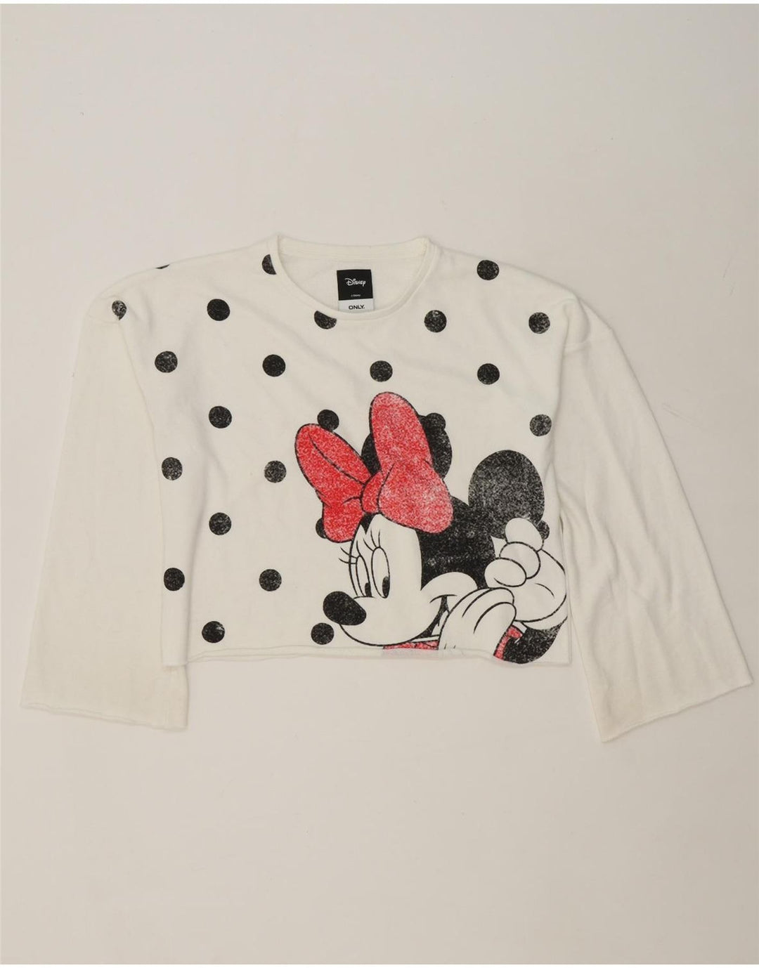 ONLY Womens Disney Oversized Graphic Top Long Sleeve UK 10 Small White Vintage Only and Second-Hand Only from Messina Hembry 