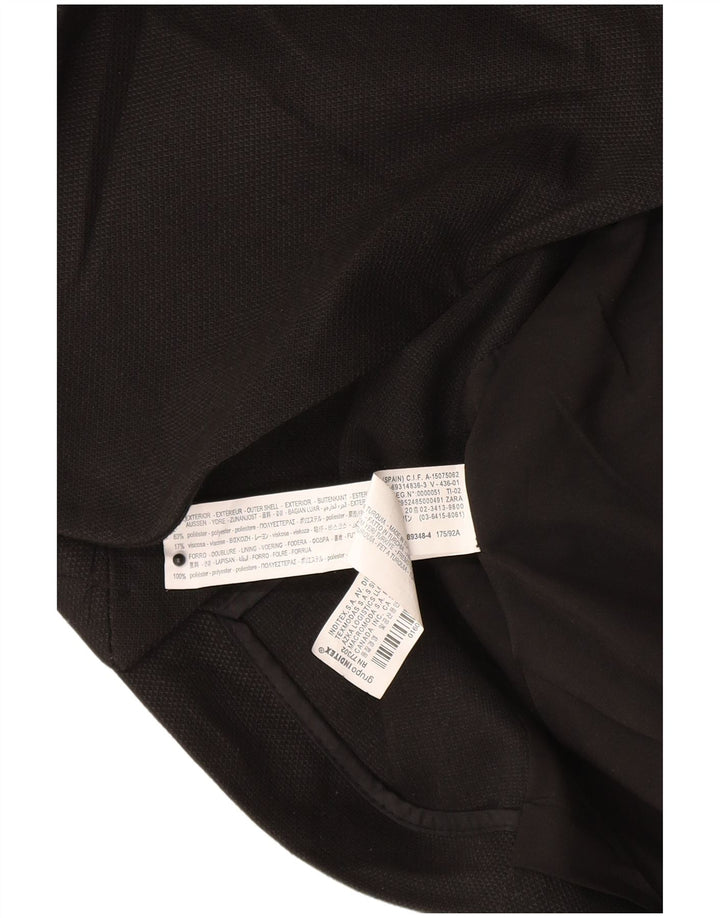 Zara Womens 2 Button Blazer Jacket UK 36 Small Black Polyester