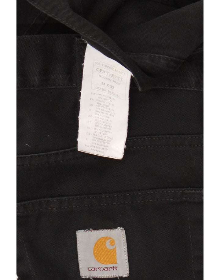 CARHARTT Mens Straight Jeans W34 L32 Black Polyester
