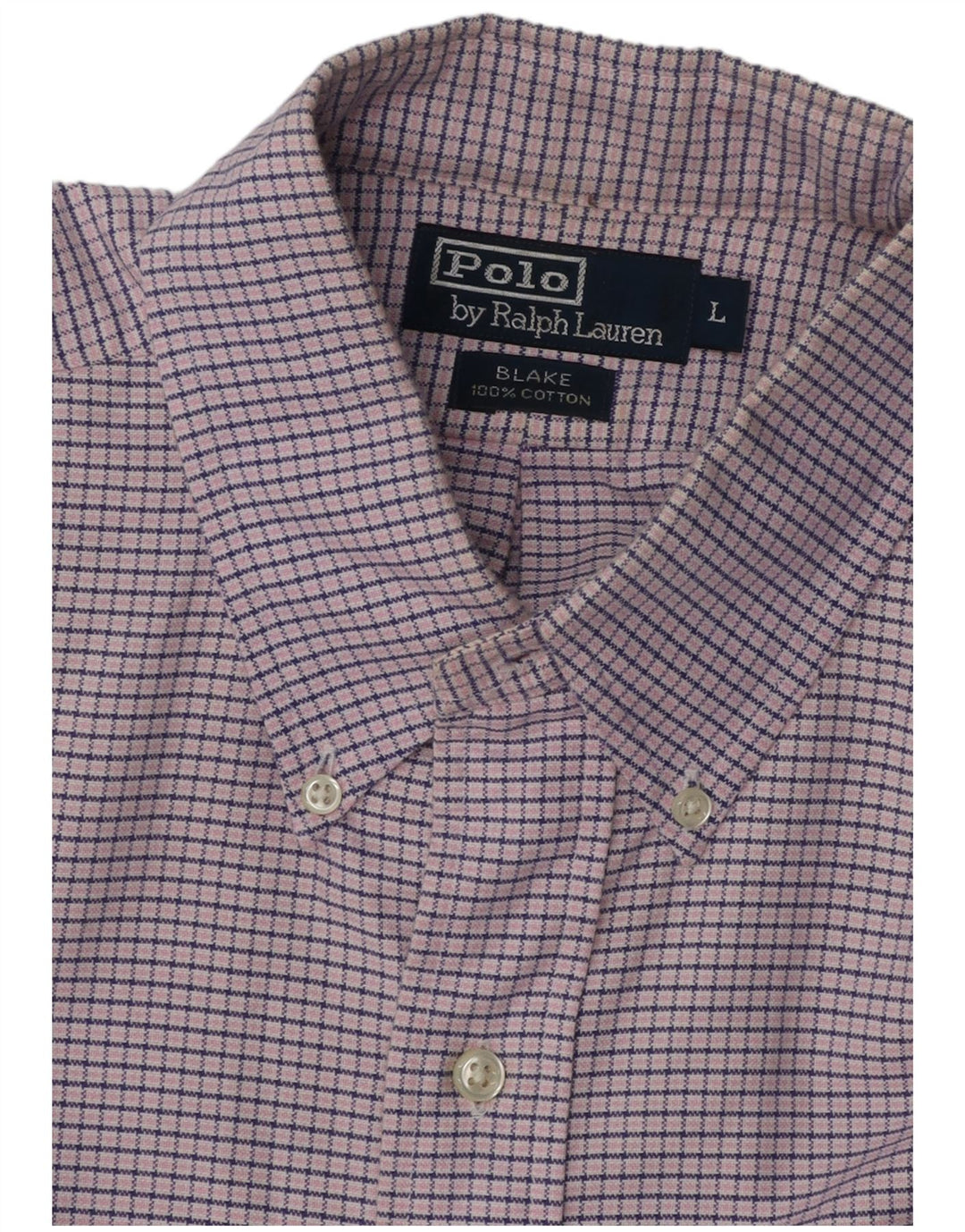 POLO RALPH LAUREN Mens Blake Short Sleeve Shirt Large Purple Gingham