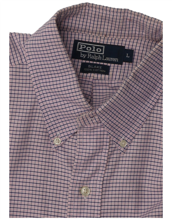 POLO RALPH LAUREN Mens Blake Short Sleeve Shirt Large Purple Gingham