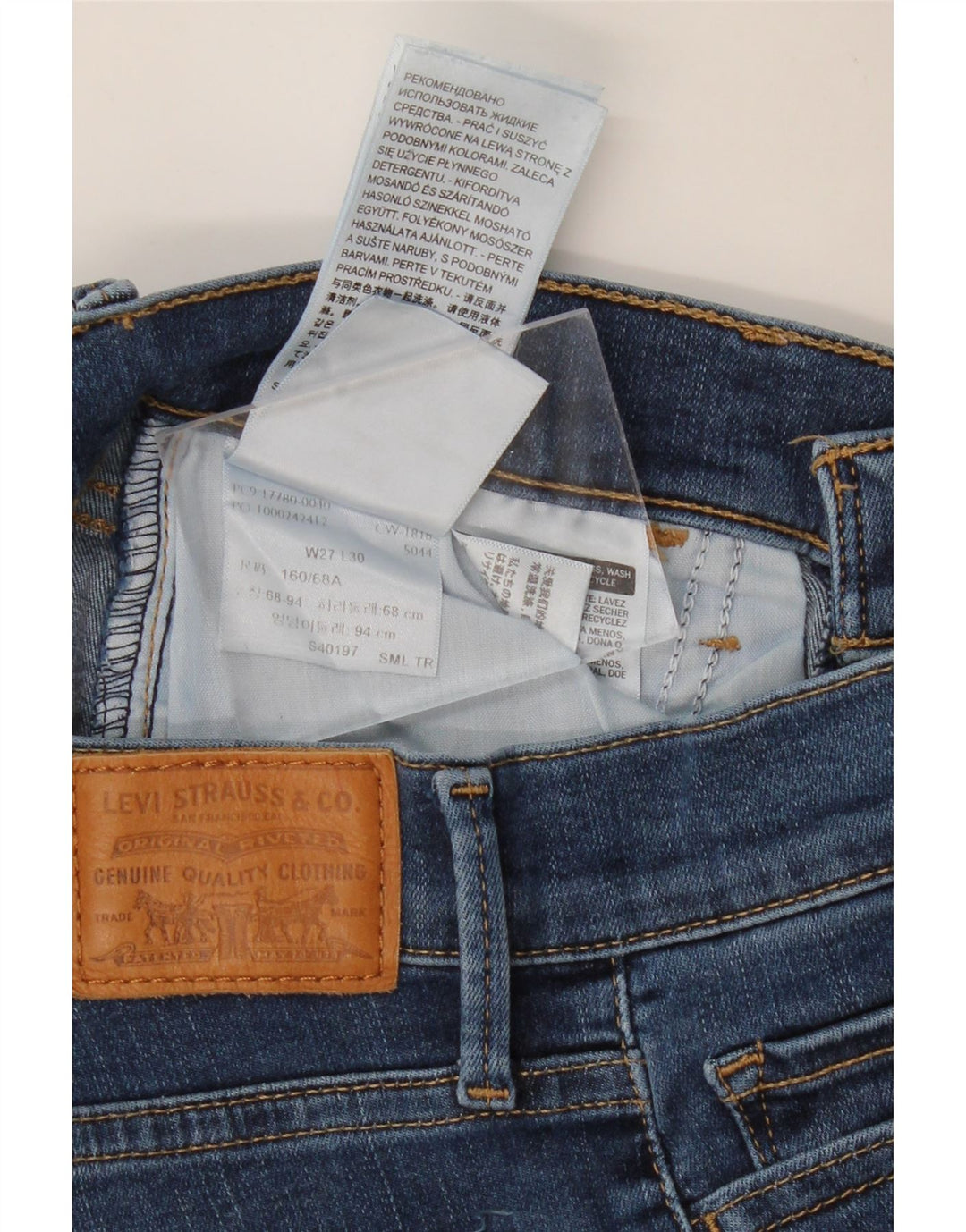 LEVI'S Womens 710 Super Skinny Jeans W27 L30 Blue Cotton