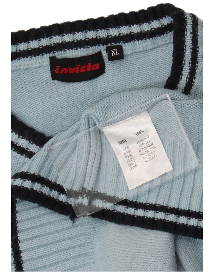 Invicta Mens Crew Neck Jumper Sweater XL Blue Acrylic