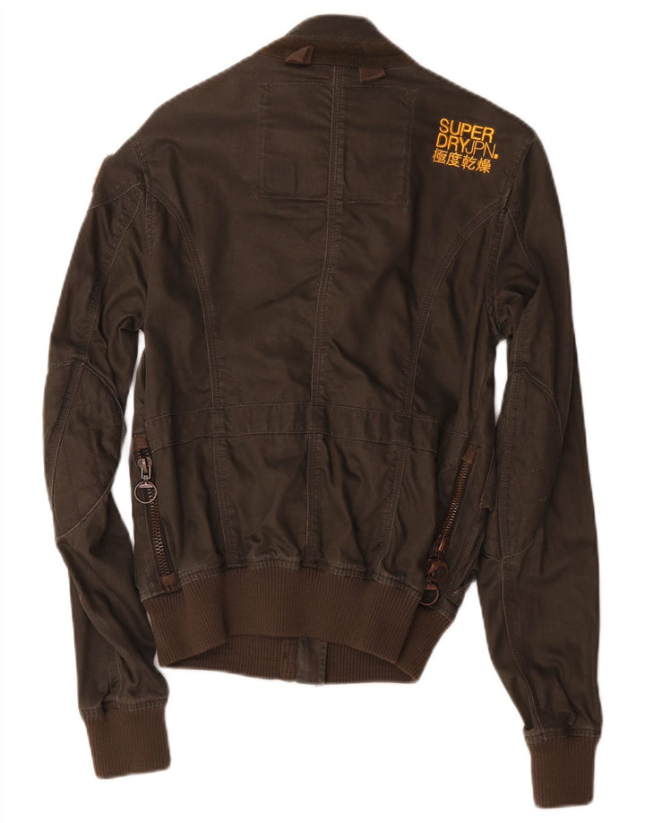 Superdry Womens Bomber Jacket UK 14 Medium Brown