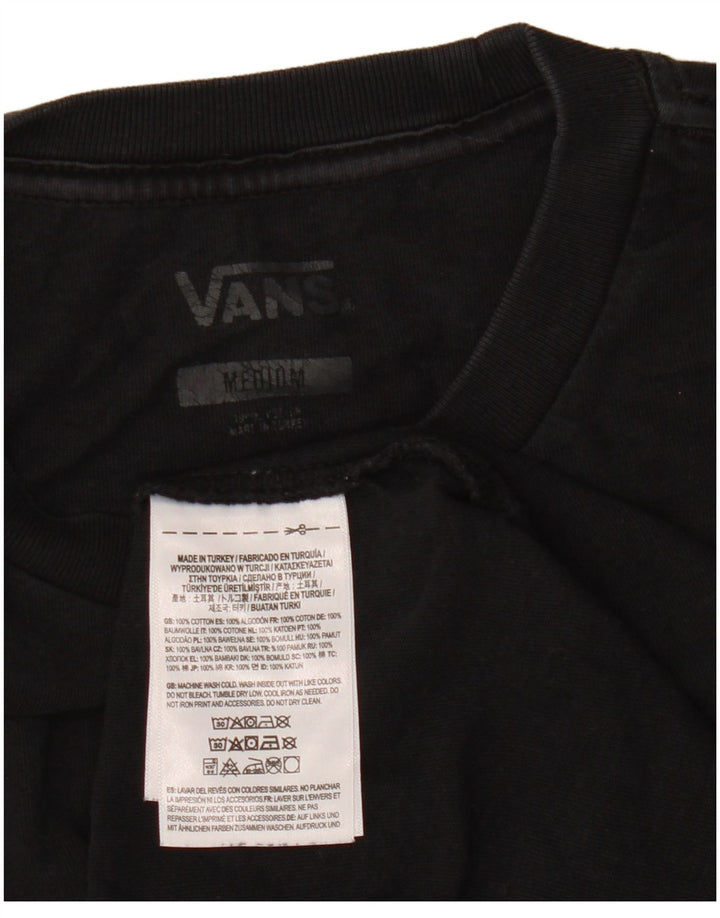 VANS Mens T-Shirt Top Medium Black Cotton