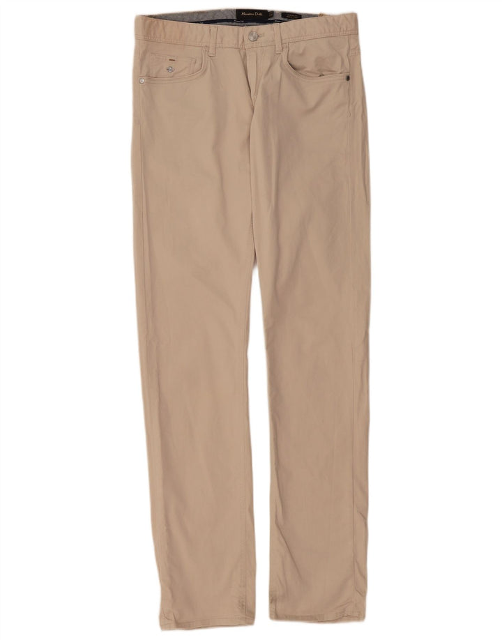 MASSIMO DUTTI Mens Straight Casual Trousers EU 38 Small W30 L33 Beige