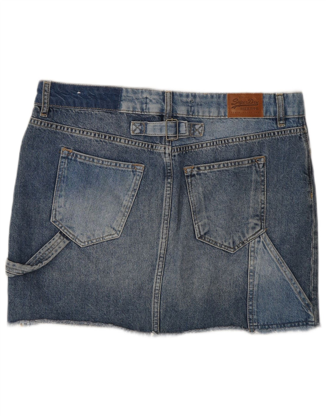 Superdry Womens Denim Skirt W30 Medium Blue Cotton