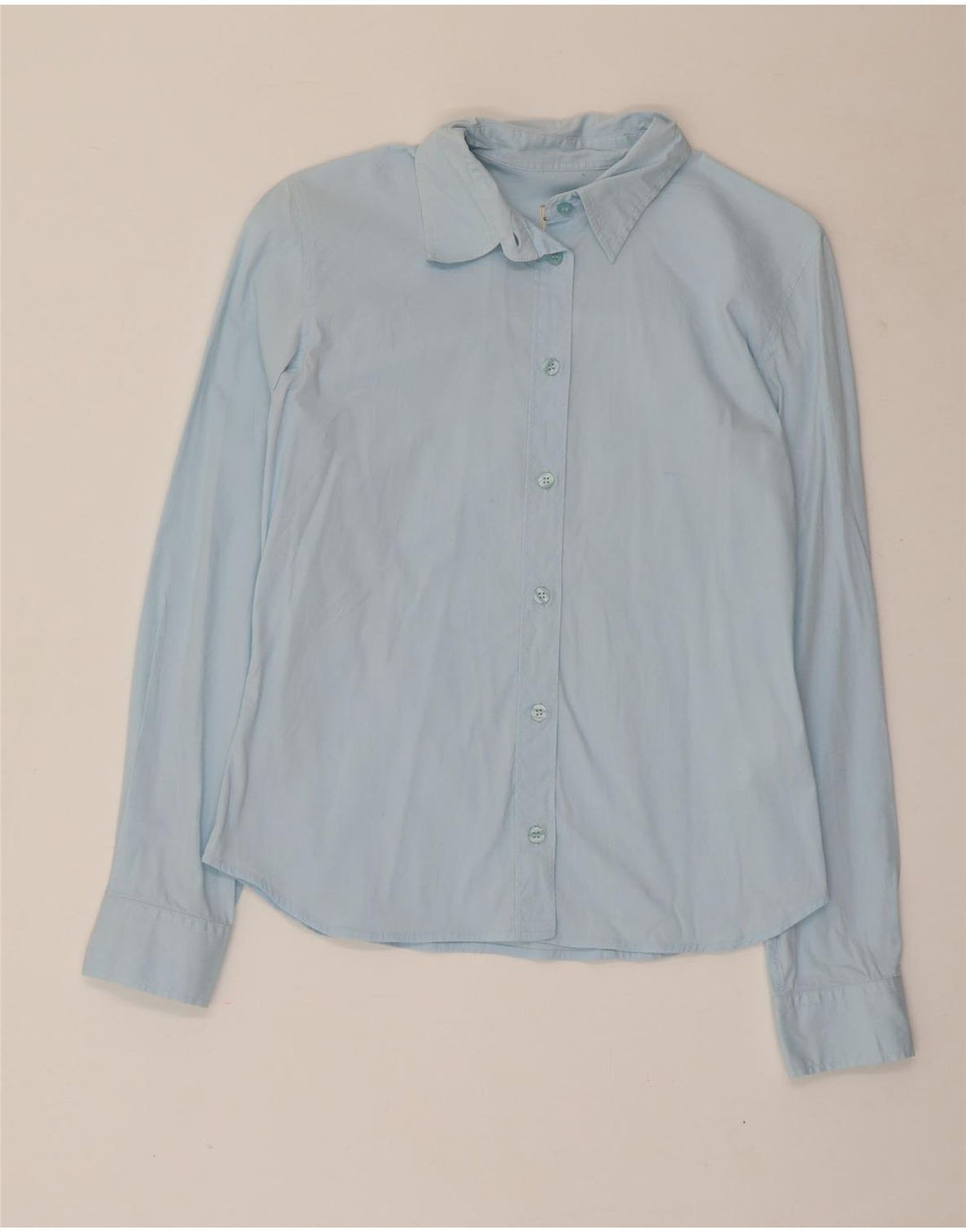 Calvin Klein Jeans Womens Shirt UK 14 Large Blue Cotton