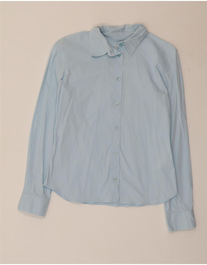 Calvin Klein Jeans Womens Shirt UK 14 Large Blue Cotton