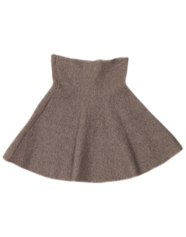 Zara Womens High Waist Knit A-Line Skirt Small W26 Grey Viscose