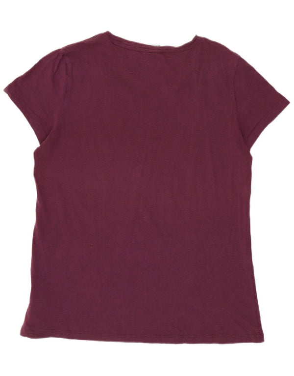 Puma Womens Graphic T-Shirt Top UK 16 Large Burgundy Cotton