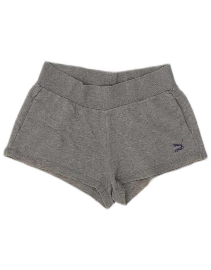 PUMA Womens Sport Shorts UK 12 Medium Grey Flecked