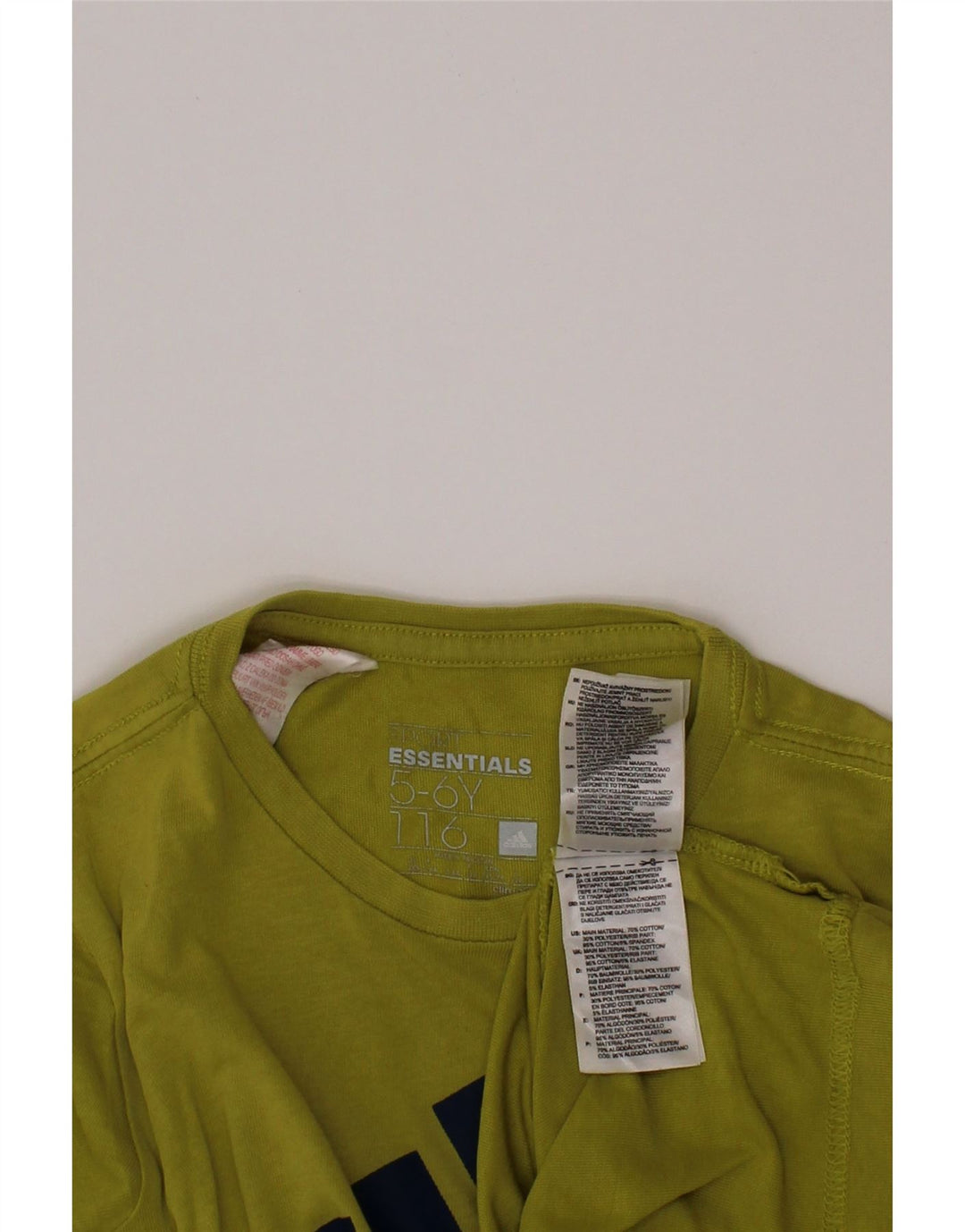 ADIDAS Boys Climalite Graphic T-Shirt Top 5-6 Years Green Cotton