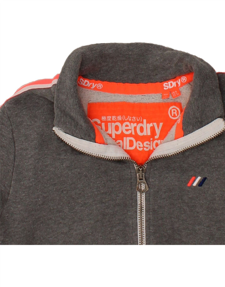 SUPERDRY Womens Graphic Tracksuit Top Jacket UK 8 Small Grey Colourblock Vintage Superdry and Second-Hand Superdry from Messina Hembry 
