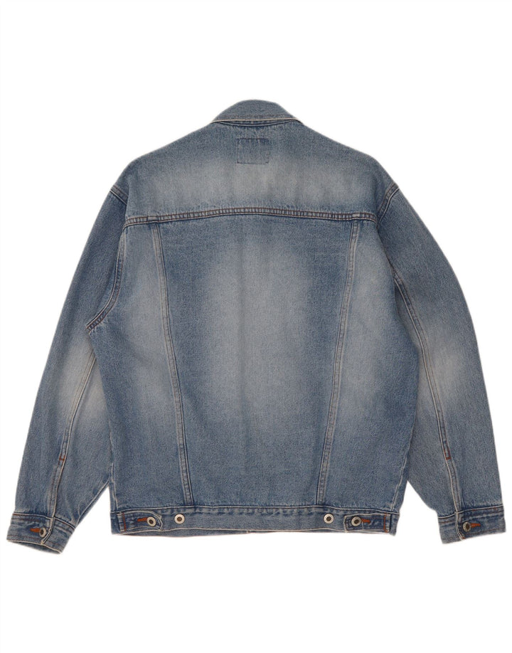 Master Mens Denim Jacket UK 38 Medium Blue Cotton