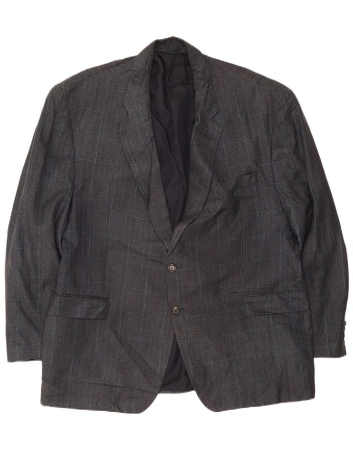 Chaps Mens 2 Button Blazer Jacket UK 42 XL Navy Blue Check