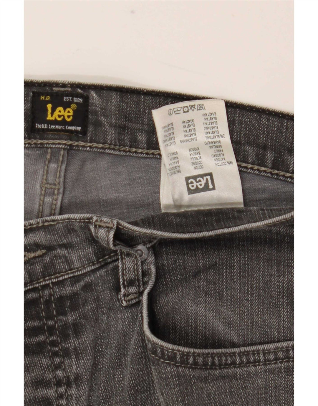 Lee Mens Powell Straight Jeans W34 L30 Grey Cotton