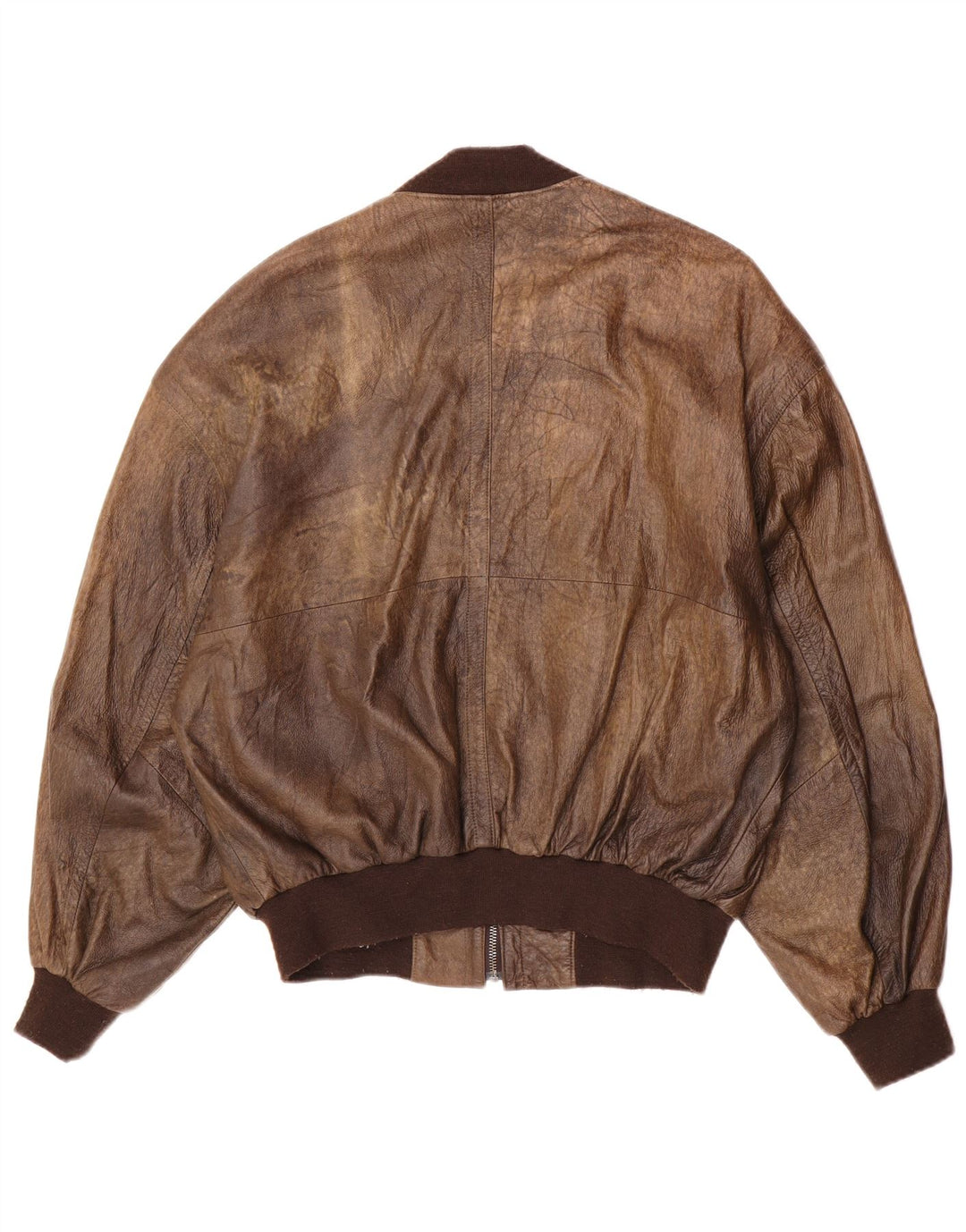 Stadler Mens Leather Bomber Jacket EU 40 Large Brown