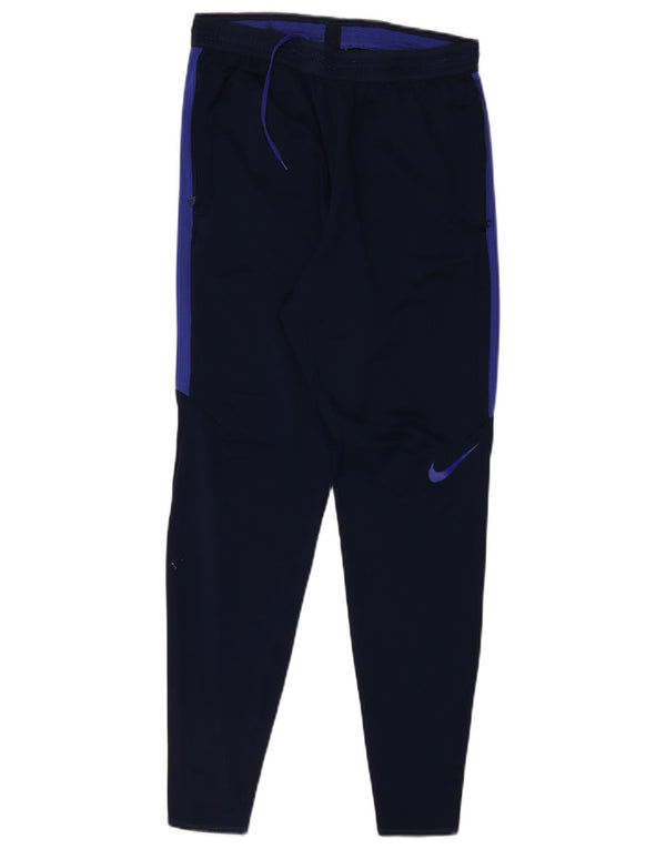 Nike Mens Dri Fit Tracksuit Trousers Small Navy Blue Colourblock