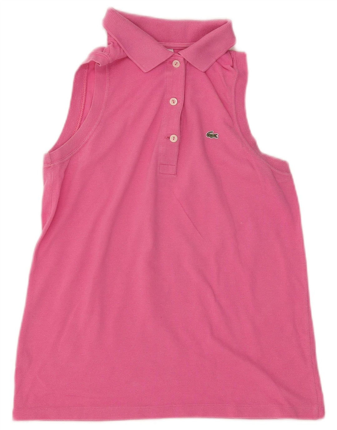 LACOSTE Womens Sleeveless Polo Shirt Size 36 Small Pink Cotton