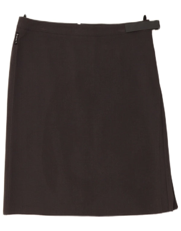 Armani Womens Straight Skirt UK 14 Large W32 Grey Polyester