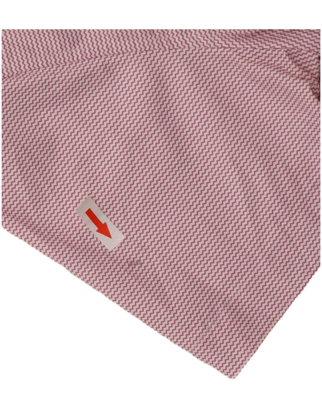 BONOBOS Mens Tailored Fit Short Sleeve Shirt Small Pink Chevron Nylon