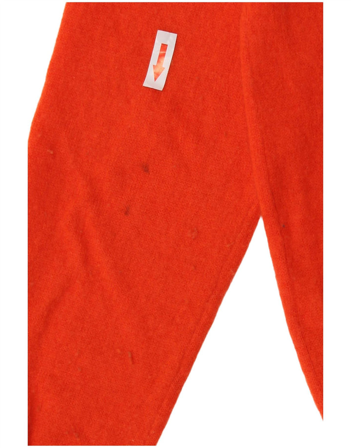 Zara Mens Crew Neck Jumper Sweater Small Orange Wool