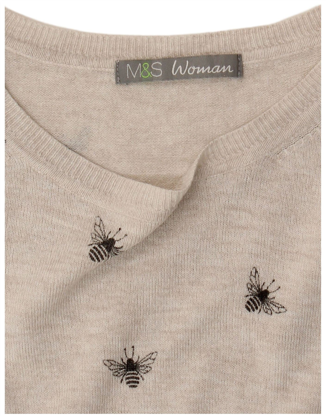 Marks & Spencer Womens Boat Neck Jumper Sweater UK 8 Small Grey