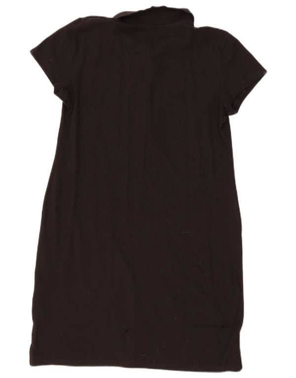 Dkny Womens Polo Dress UK 14 Large Black Cotton