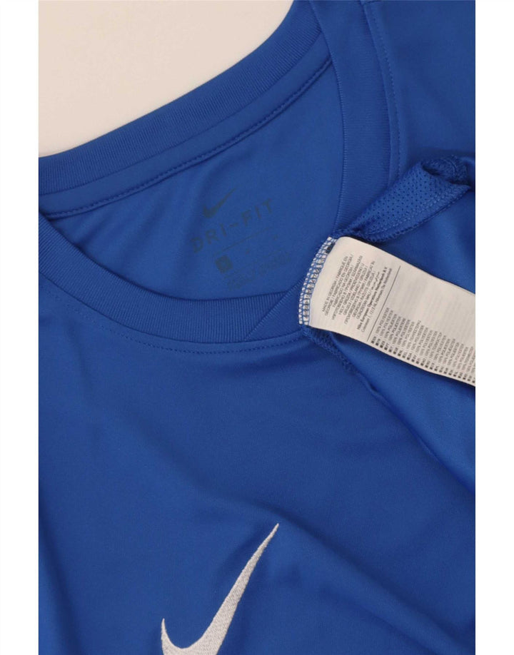 Nike Mens Dri Fit T-Shirt Top Medium Blue Polyester