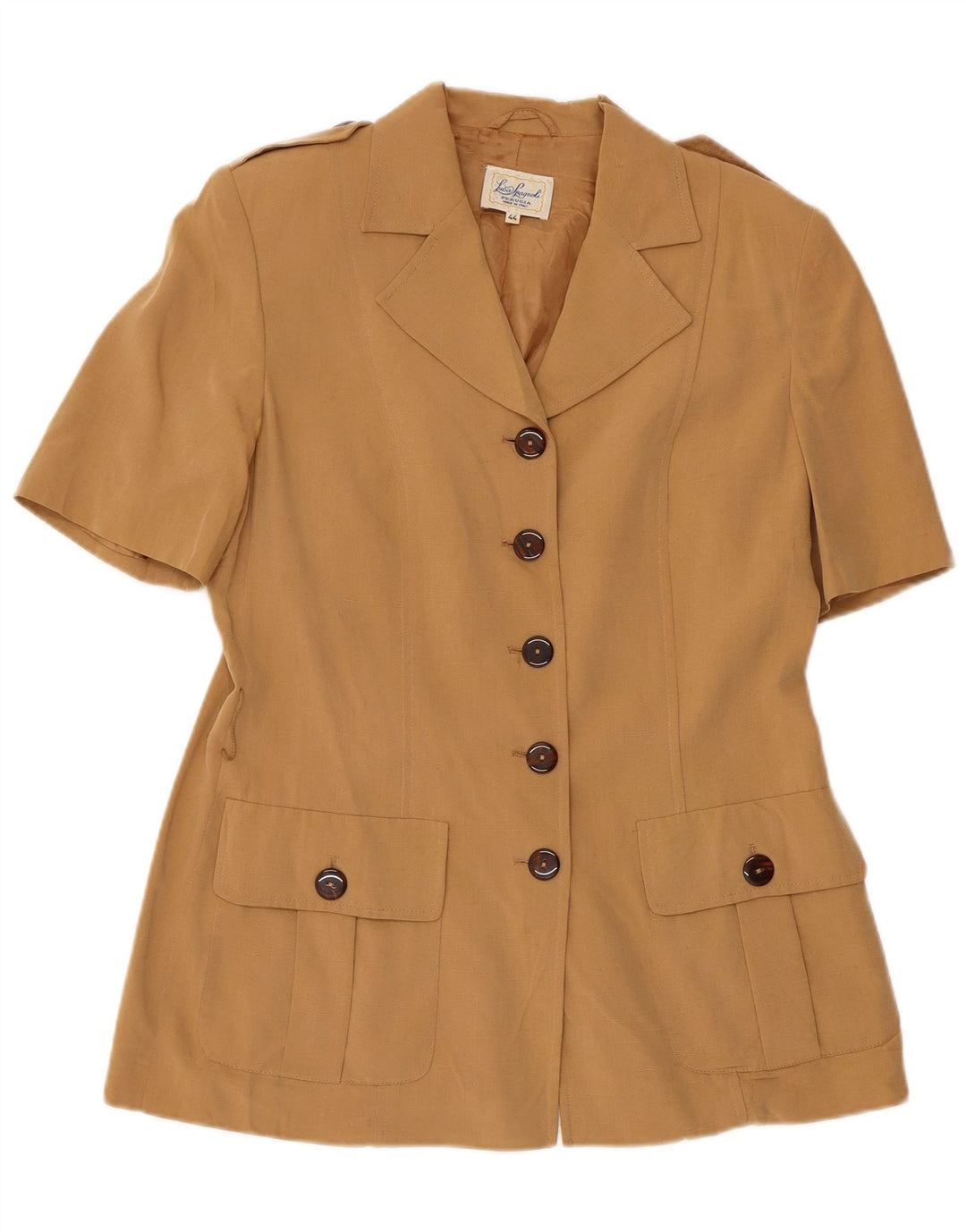 LUISA SPAGNOLI Womens Perugia 5 Button Blazer Jacket IT 44 Medium Beige