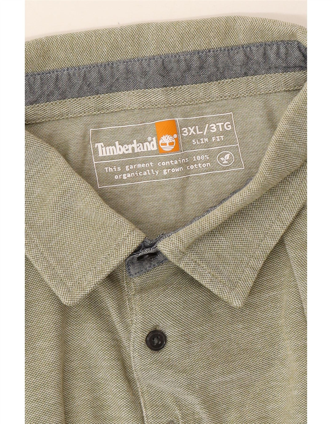 TIMBERLAND Mens Slim Fit Polo Shirt 3XL Green Cotton