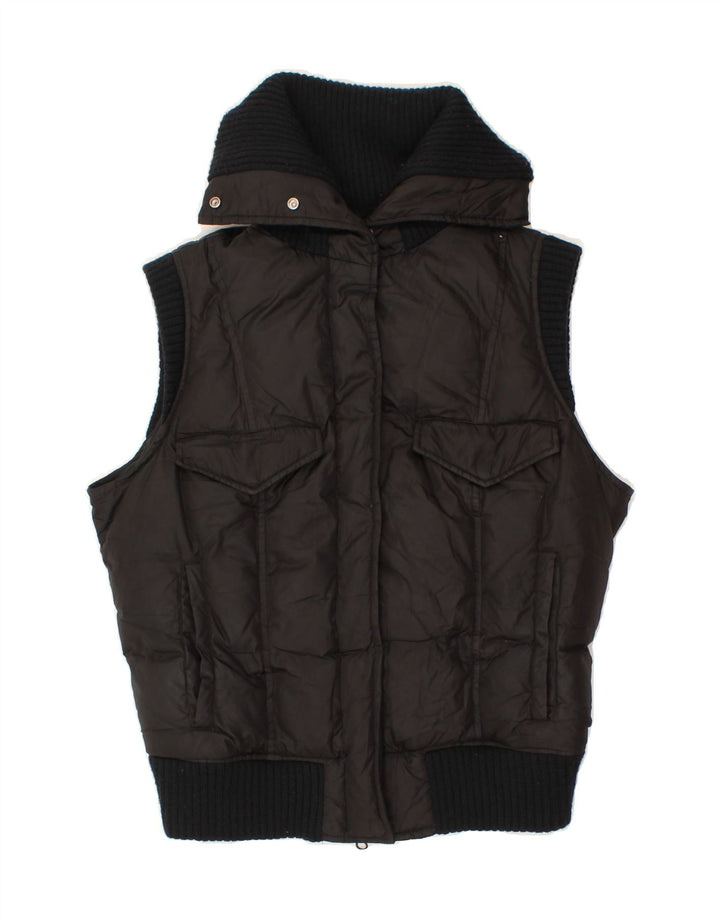 SISLEY Womens Padded Gilet UK 14 Medium Black Polyester Vintage Sisley and Second-Hand Sisley from Messina Hembry 
