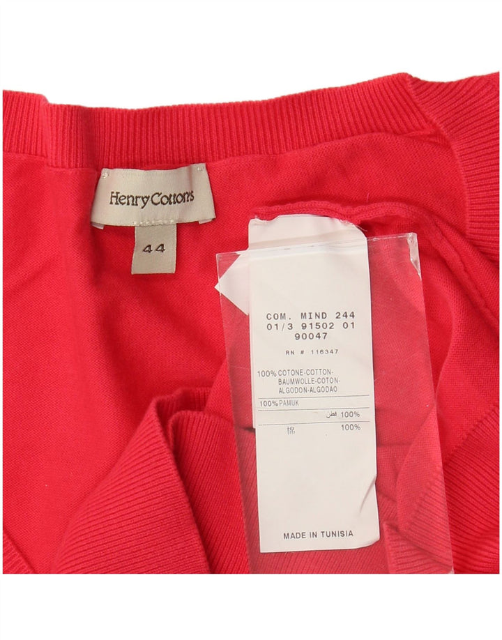 Henry s Womens Short Sleeve V-Neck Jumper Sweater IT 44 Medium Red